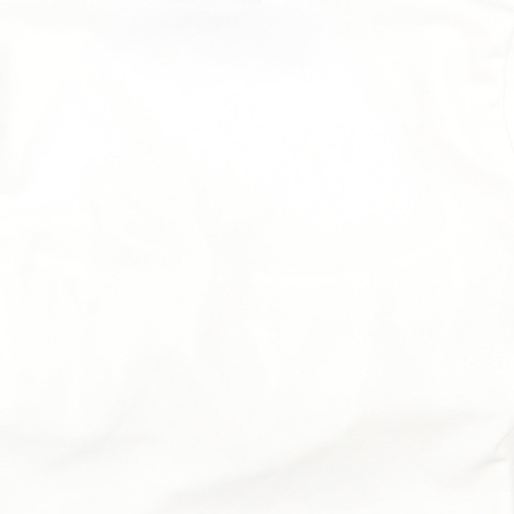 PRETTYLITTLETHING Womens White Polyester Cropped T-Shirt Size 8 Square Neck