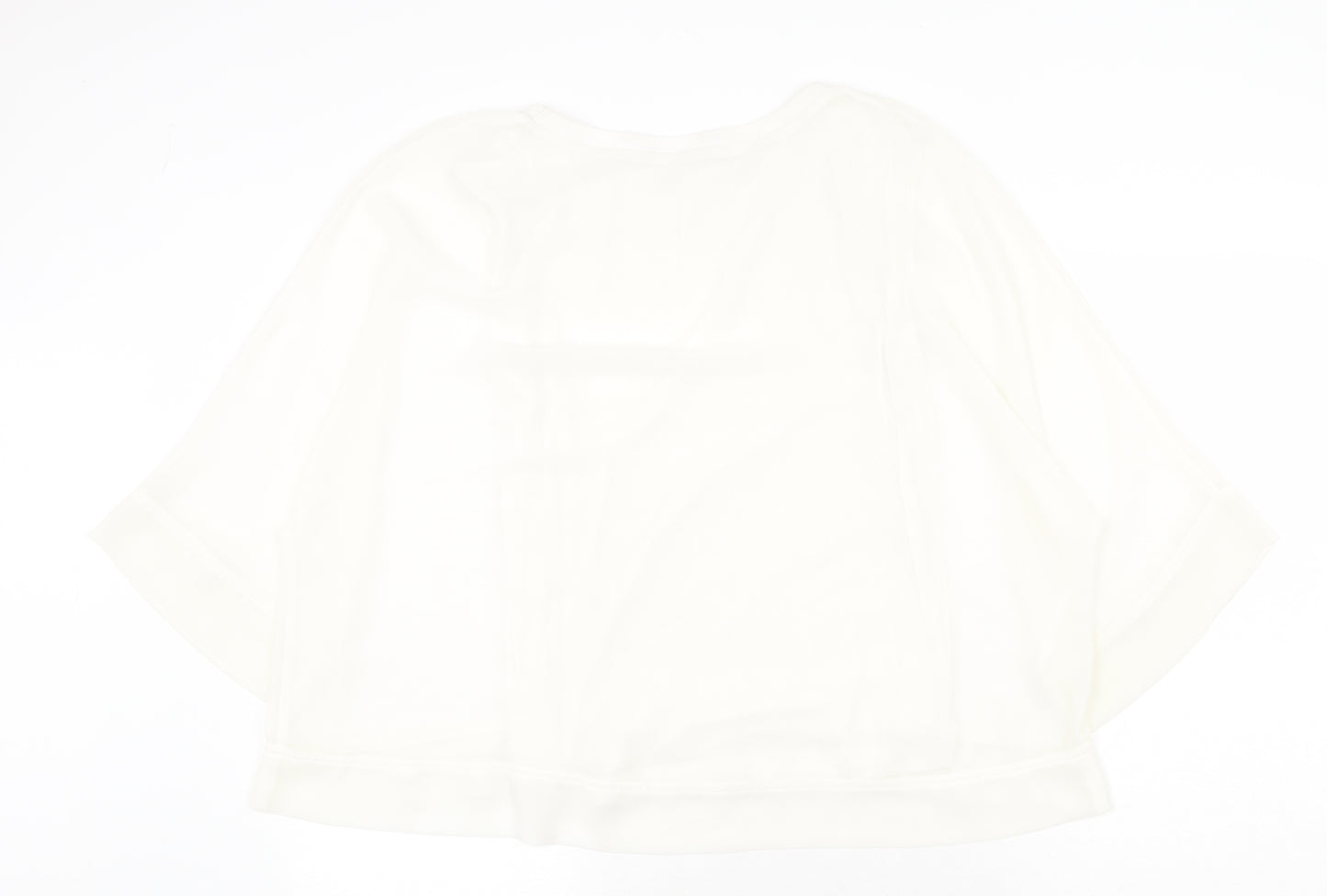 Zara Womens White Polyester Basic Blouse Size M Boat Neck
