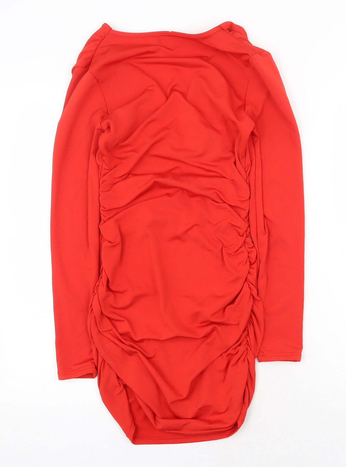 Preworn Womens Red Polyester Mini Size 6 V-Neck Pullover