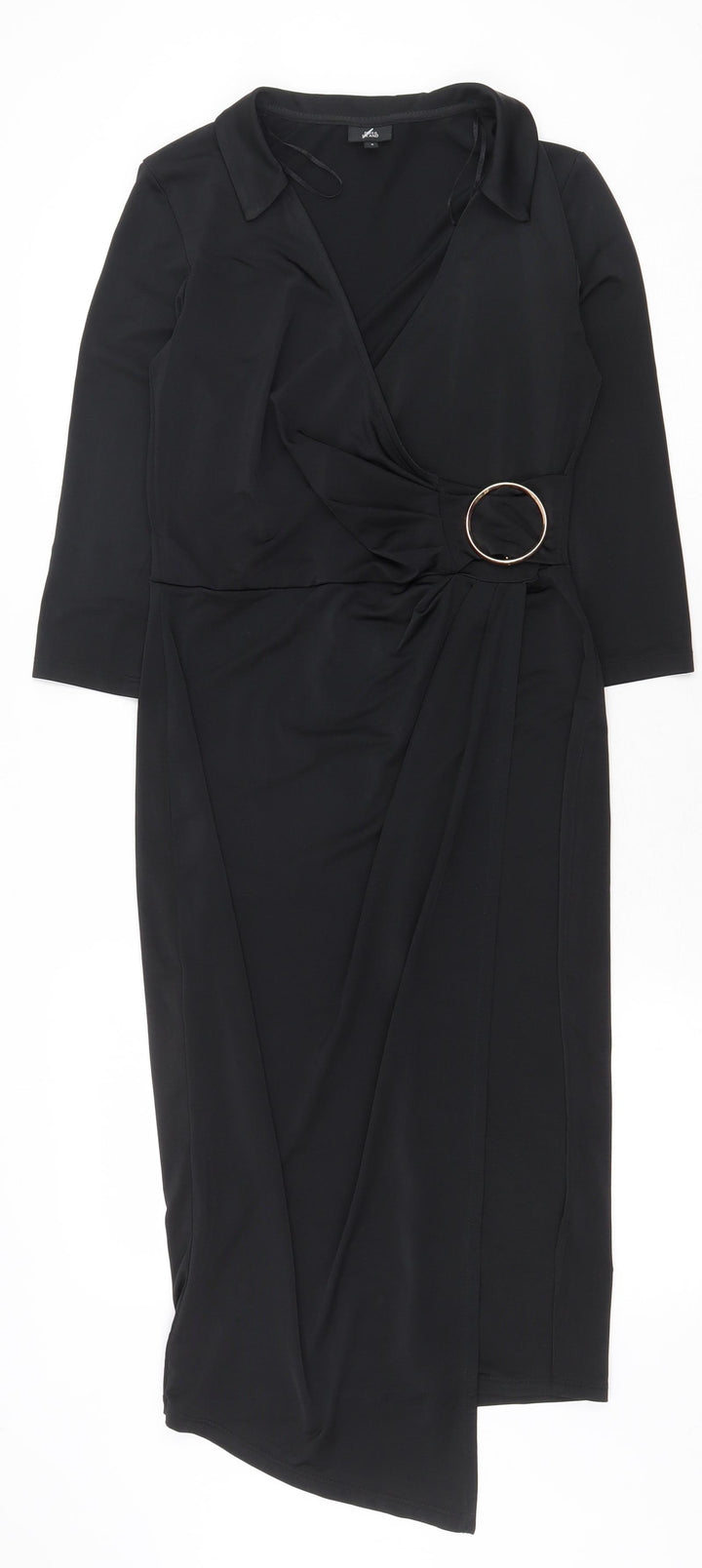 River Island Womens Black Polyester Sheath Size 8 Collared Pullover