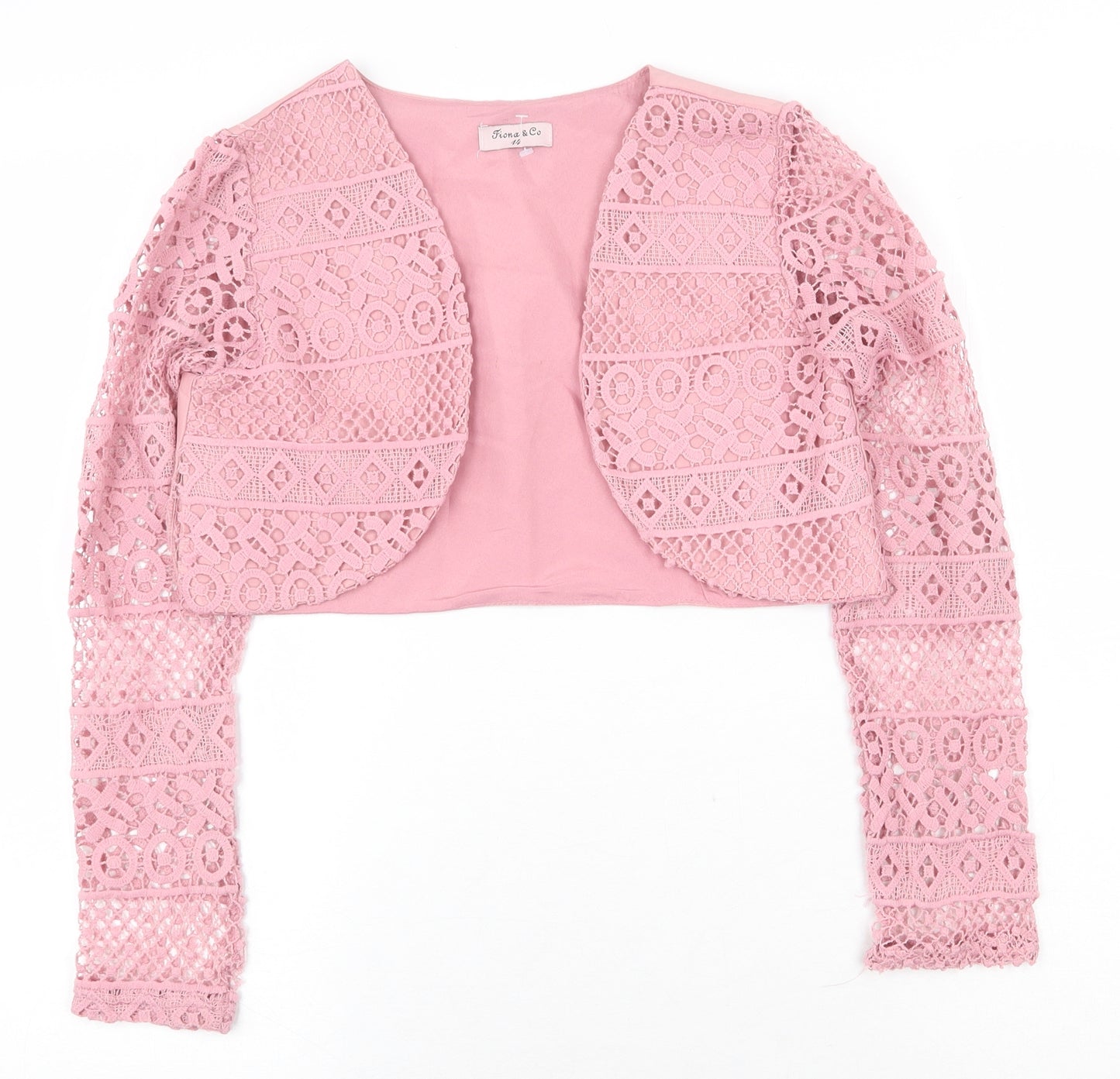 Fiona & Co Womens Pink Jacket Size 14 - Lace Detail