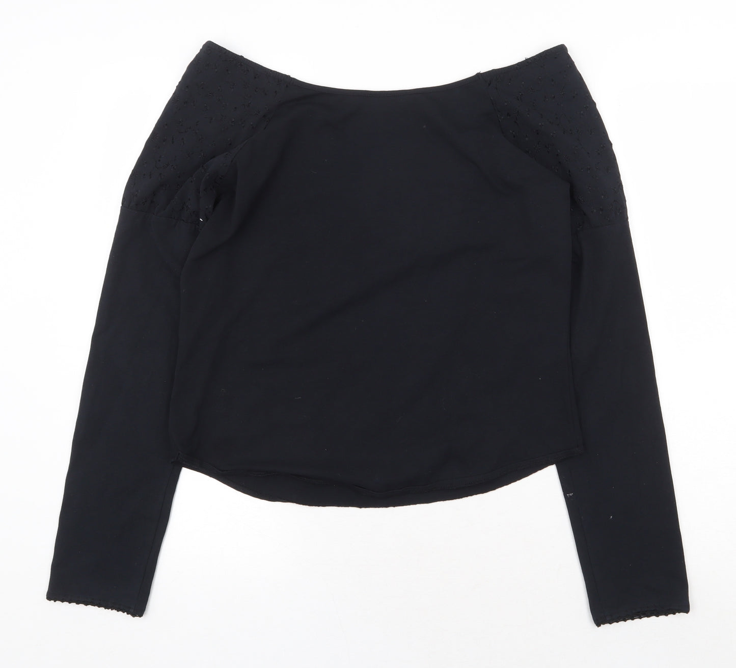 Per Una Womens Black Geometric Cotton Basic Blouse Size 16 V-Neck