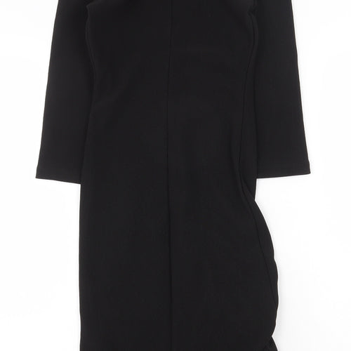 Zara Womens Black Polyester Sheath Size XS Boat Neck Pullover