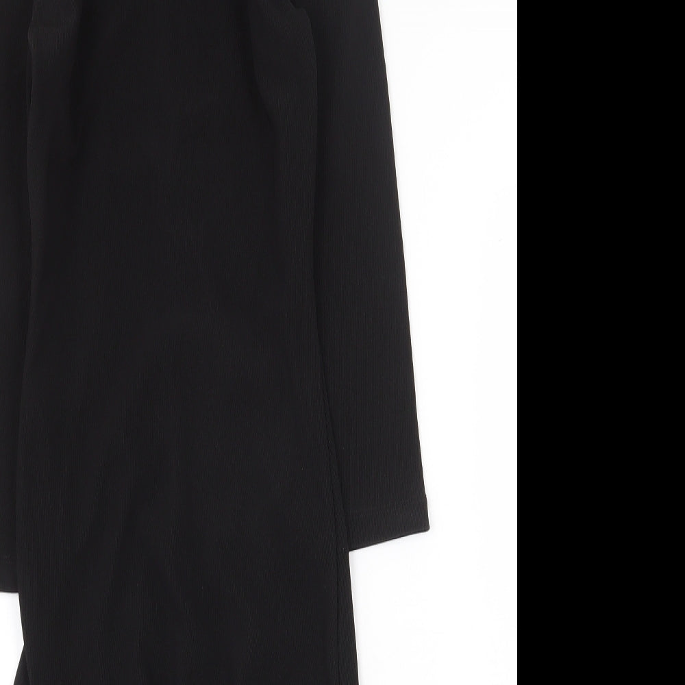 Zara Womens Black Polyester Sheath Size XS Boat Neck Pullover