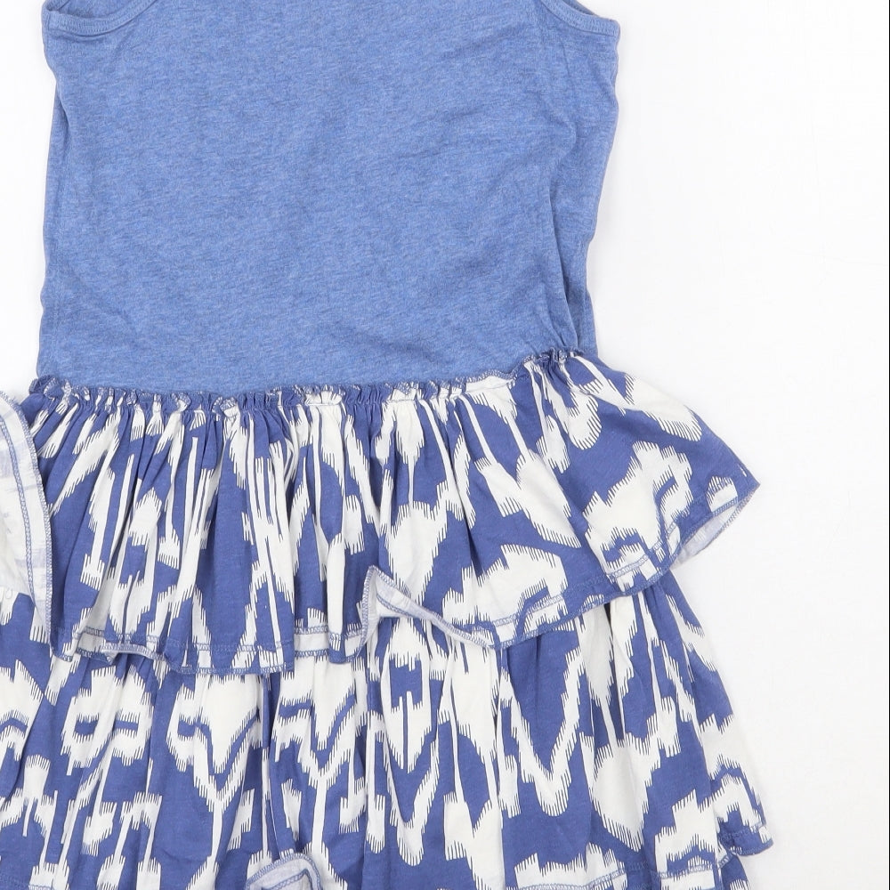 NEXT Girls Blue 100% Cotton Fit & Flare Size 12 Years Scoop Neck Pullover