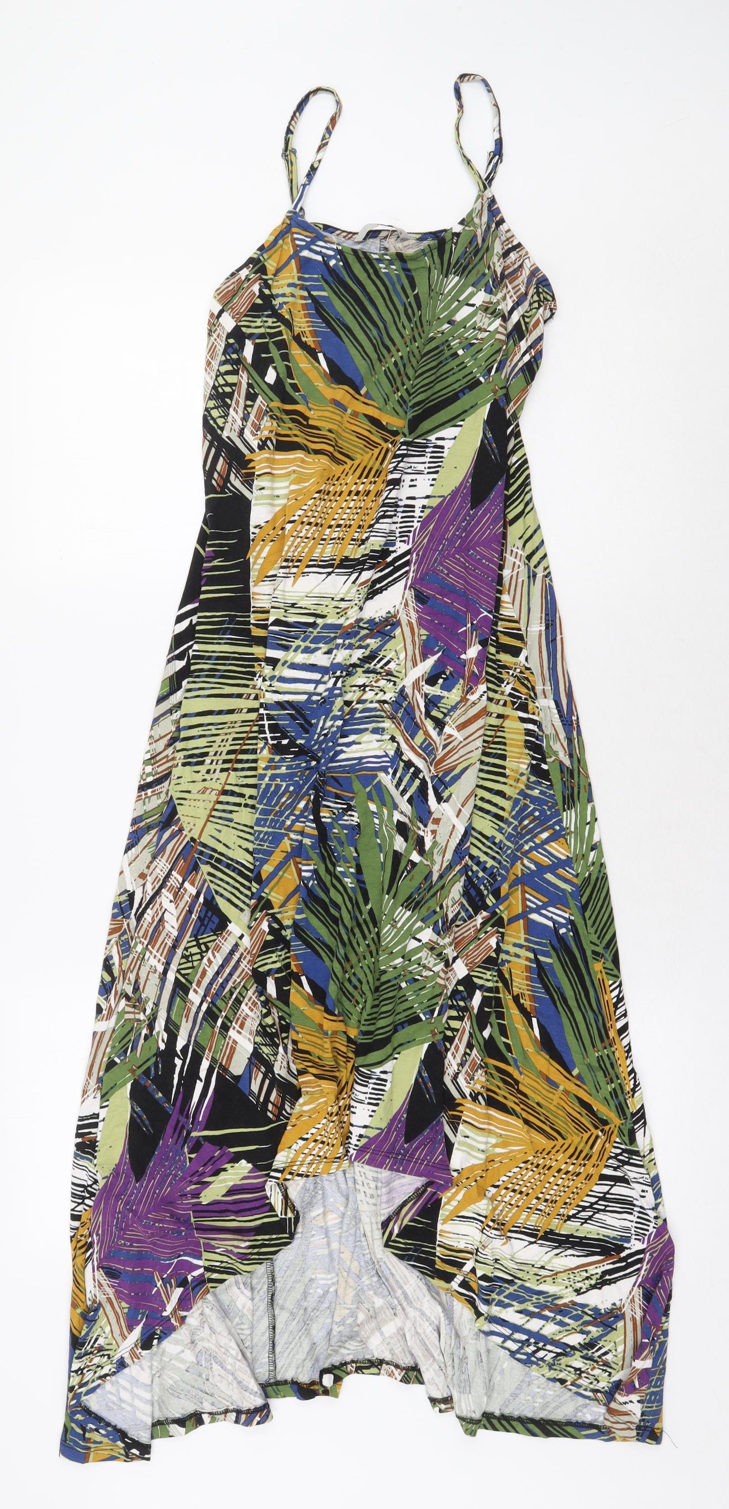 TU Womens Multicoloured Geometric Viscose Slip Dress Size 12 Scoop Neck Pullover