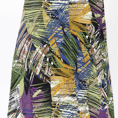 TU Womens Multicoloured Geometric Viscose Slip Dress Size 12 Scoop Neck Pullover