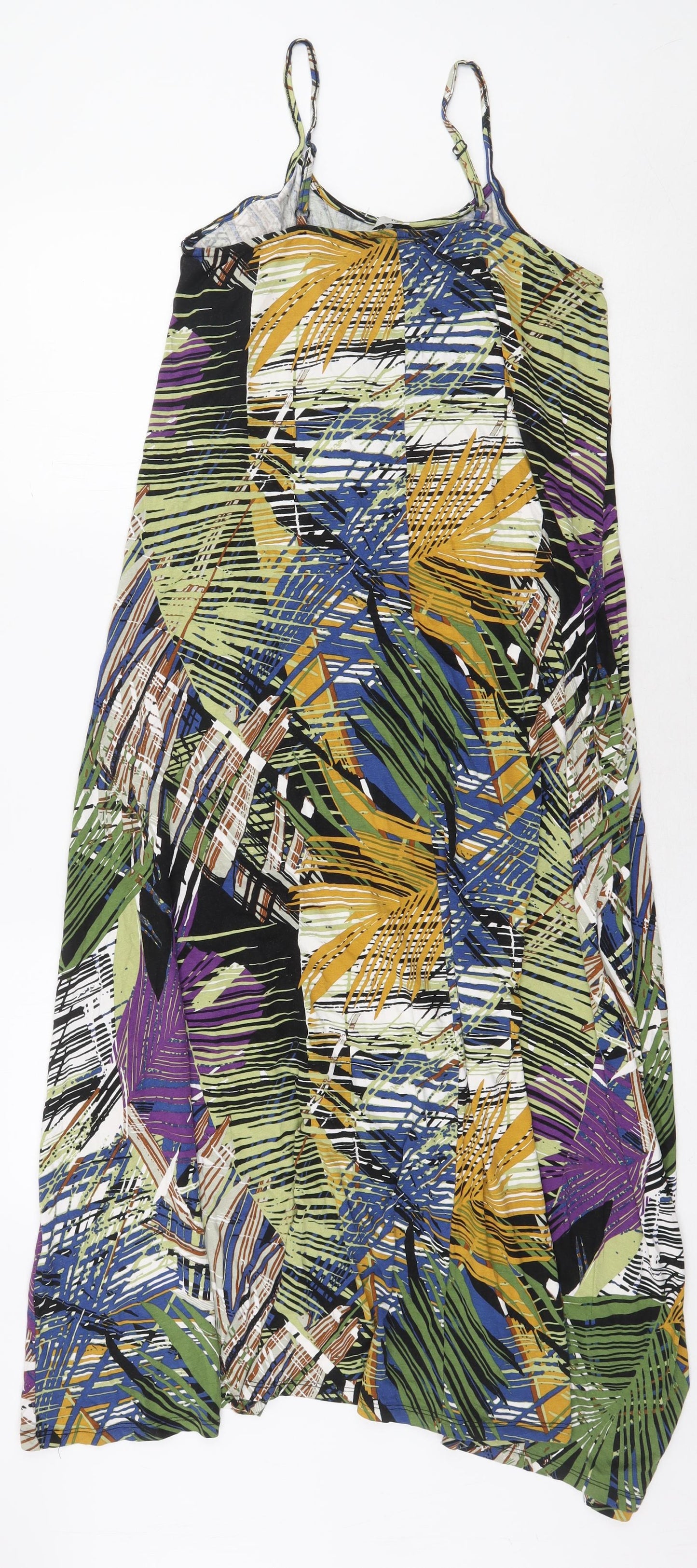 TU Womens Multicoloured Geometric Viscose Slip Dress Size 12 Scoop Neck Pullover
