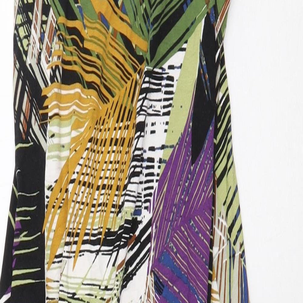 TU Womens Multicoloured Geometric Viscose Slip Dress Size 12 Scoop Neck Pullover