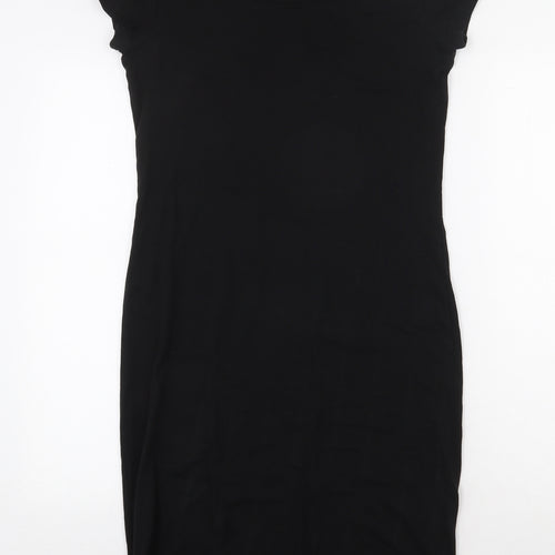 Moraj Collection Womens Black Cotton T-Shirt Dress Size S Round Neck Pullover