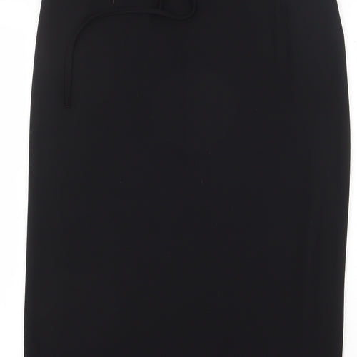 MNG Womens Black Polyester Straight & Pencil Skirt Size L Tie