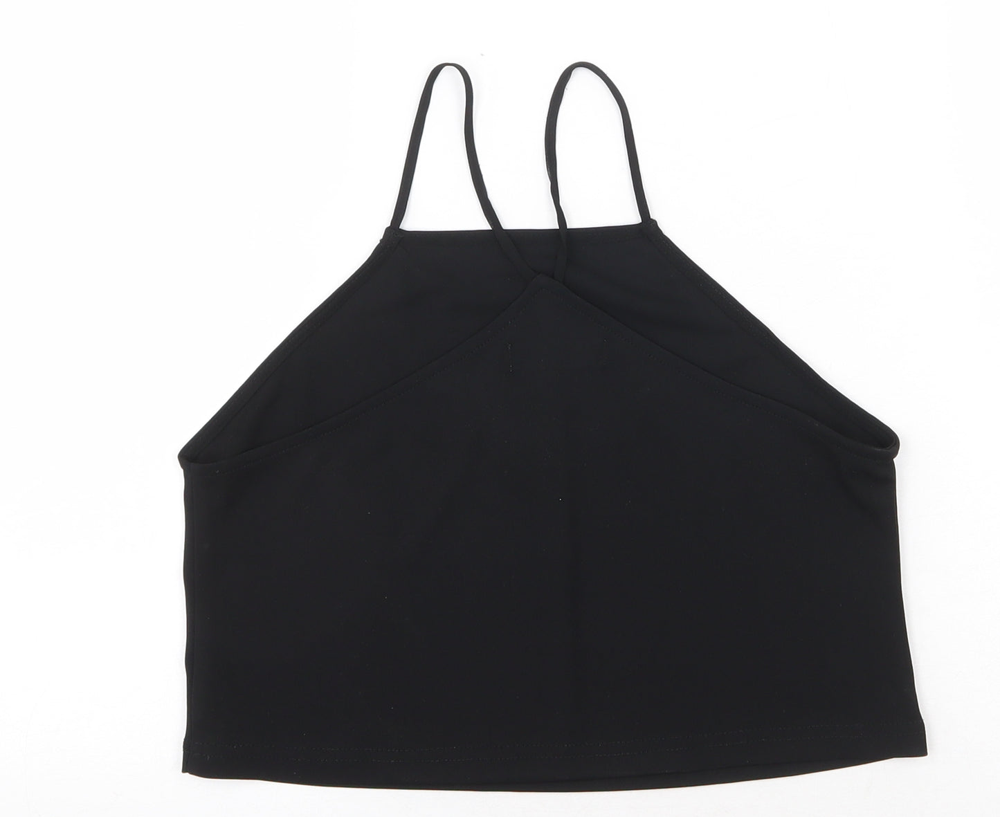 Missguided Womens Black Polyester Basic Tank Size 6 Square Neck