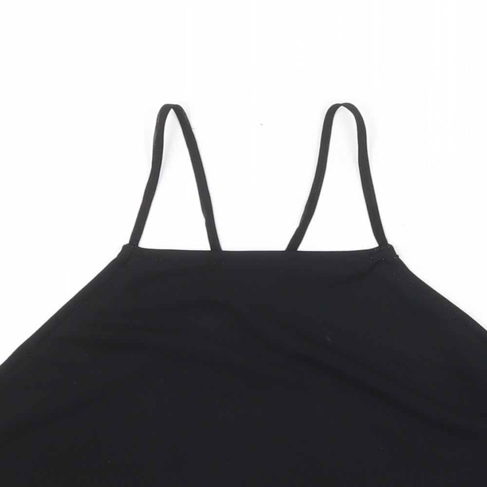 Missguided Womens Black Polyester Basic Tank Size 6 Square Neck