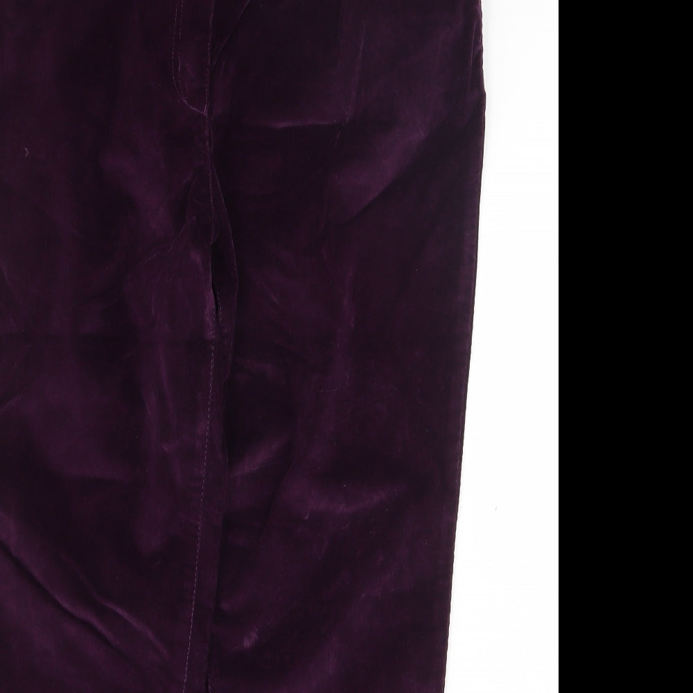 Debenhams Womens Purple Cotton Trousers Size 18 Regular Zip