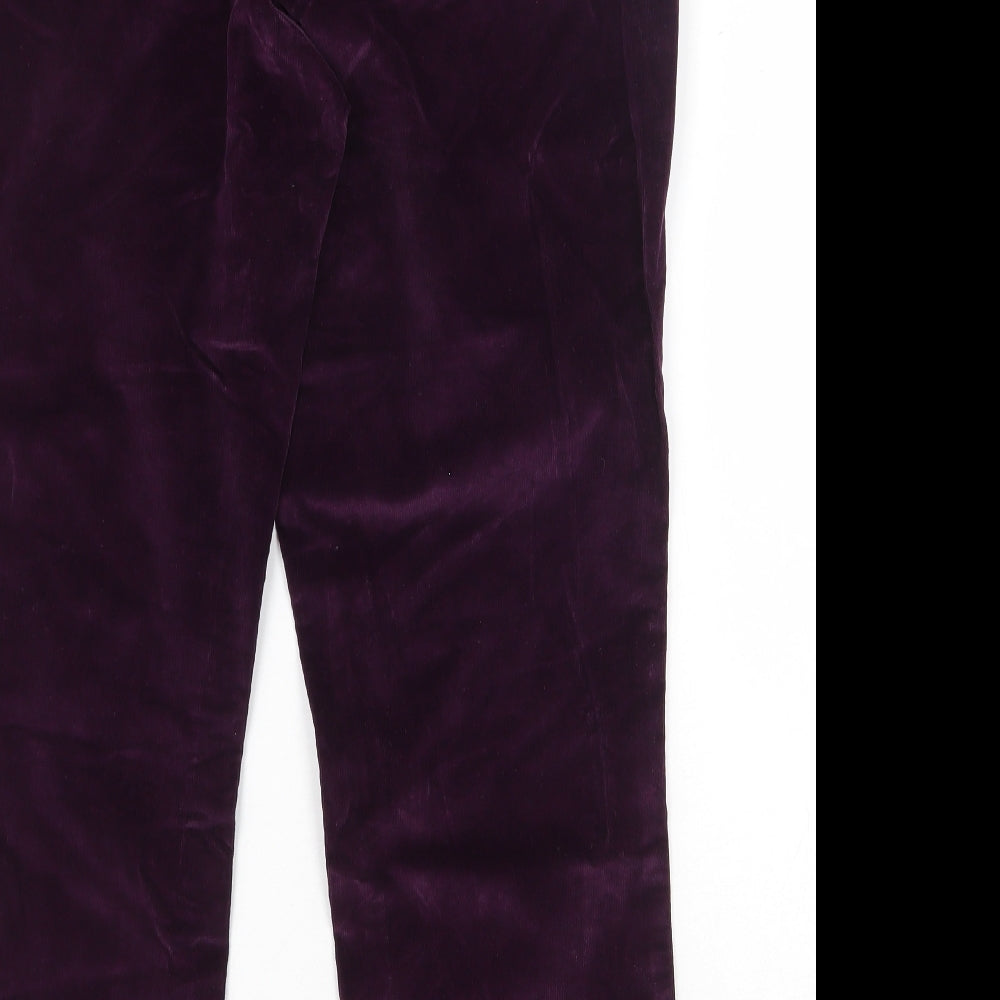 Debenhams Womens Purple Cotton Trousers Size 18 Regular Zip