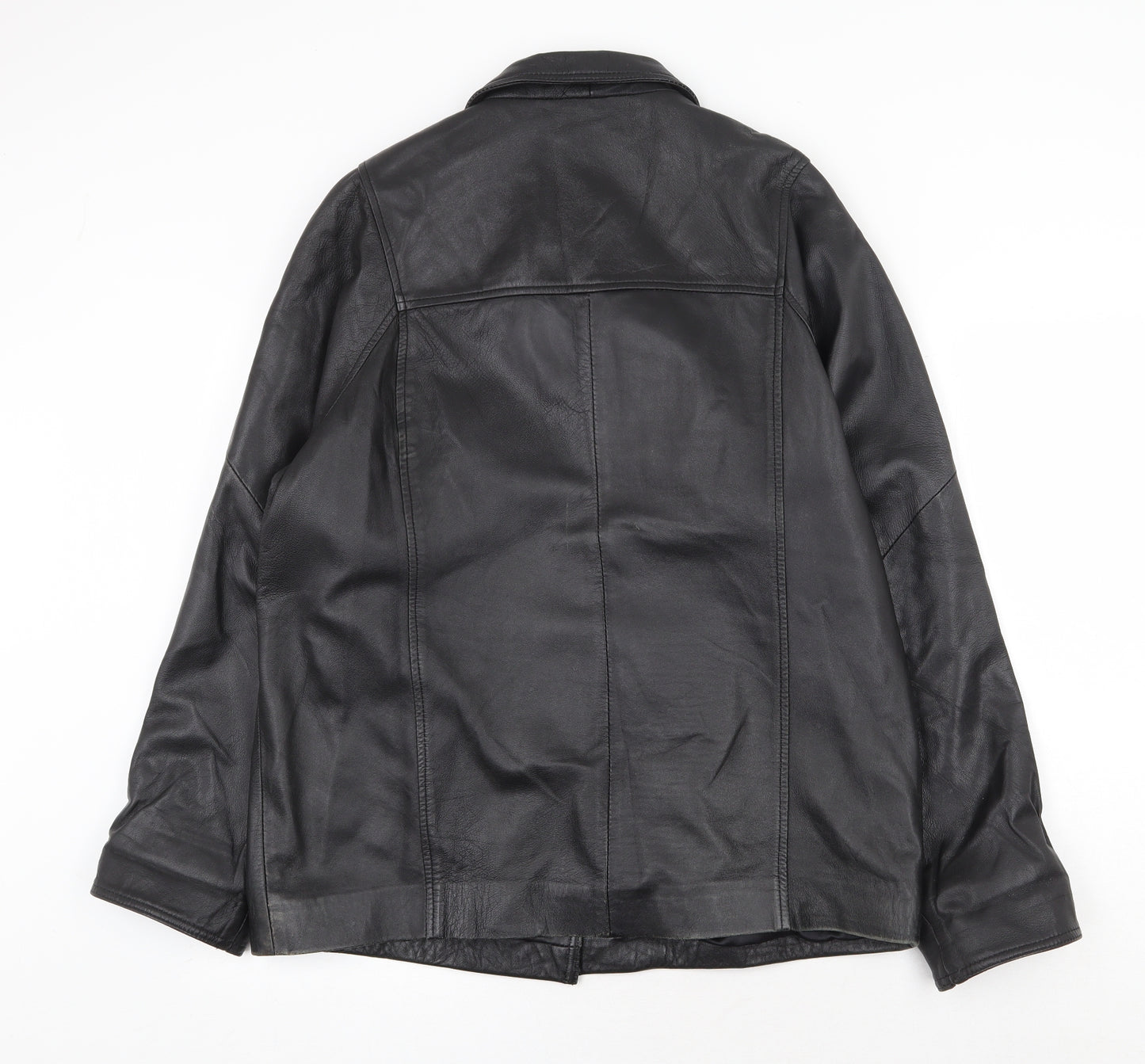 Olive Tree Womens Black Biker Jacket Size 14 Button