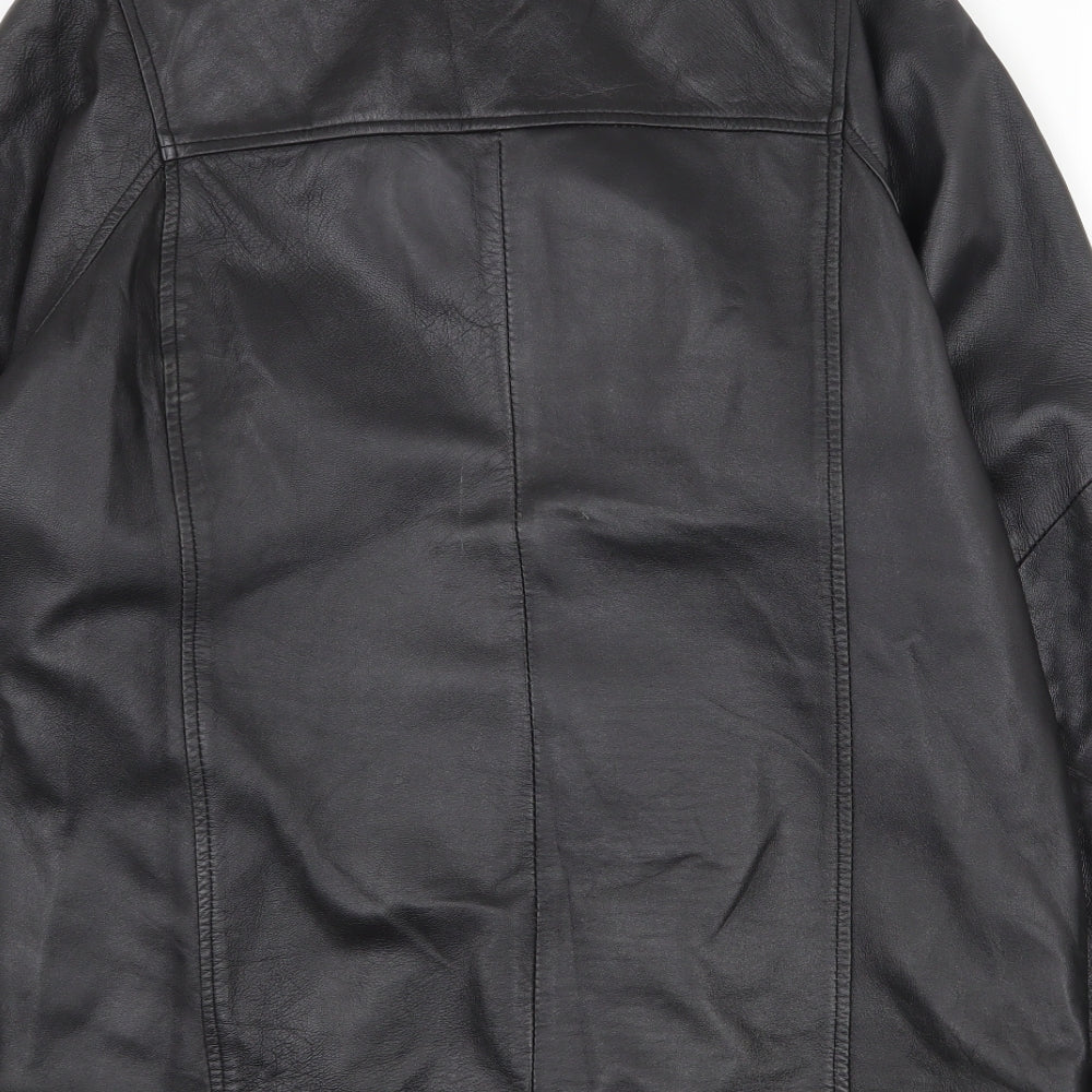 Olive Tree Womens Black Biker Jacket Size 14 Button