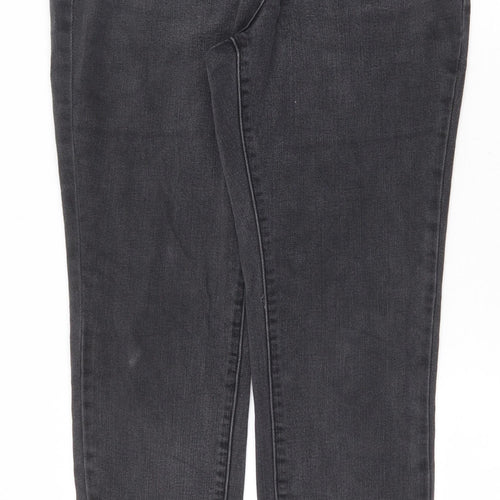 NEXT Womens Grey Cotton Skinny Jeans Size 12 Regular Zip