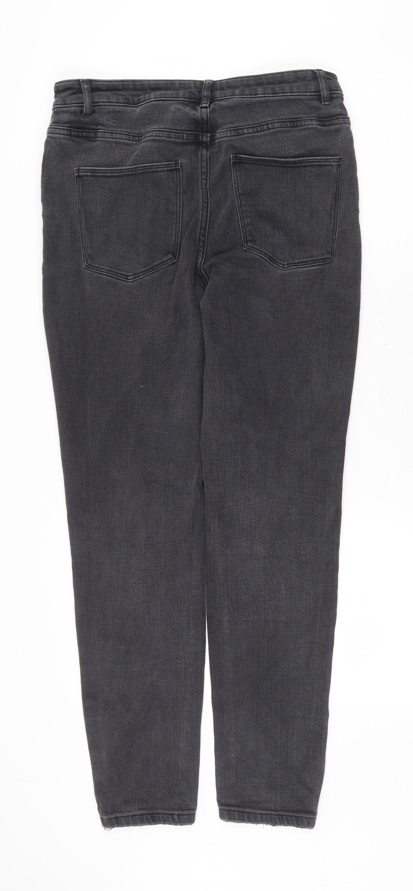 NEXT Womens Grey Cotton Skinny Jeans Size 12 Regular Zip
