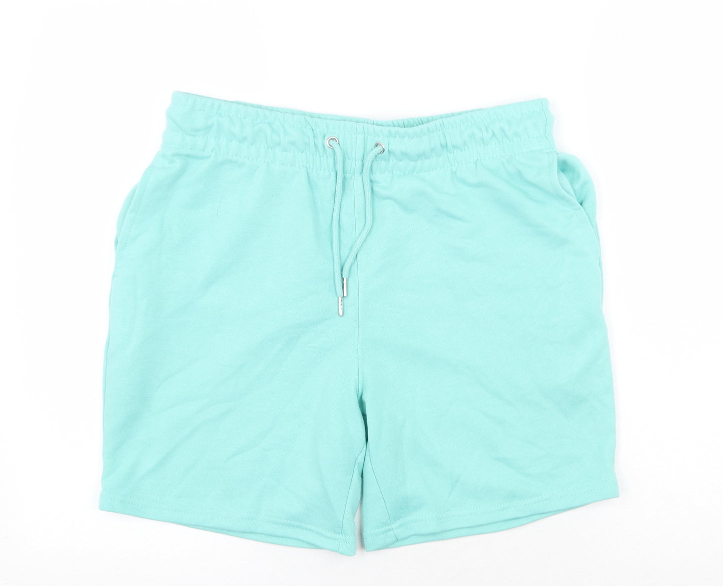 Primark Mens Green Polyester Sweat Shorts Size M Regular Drawstring