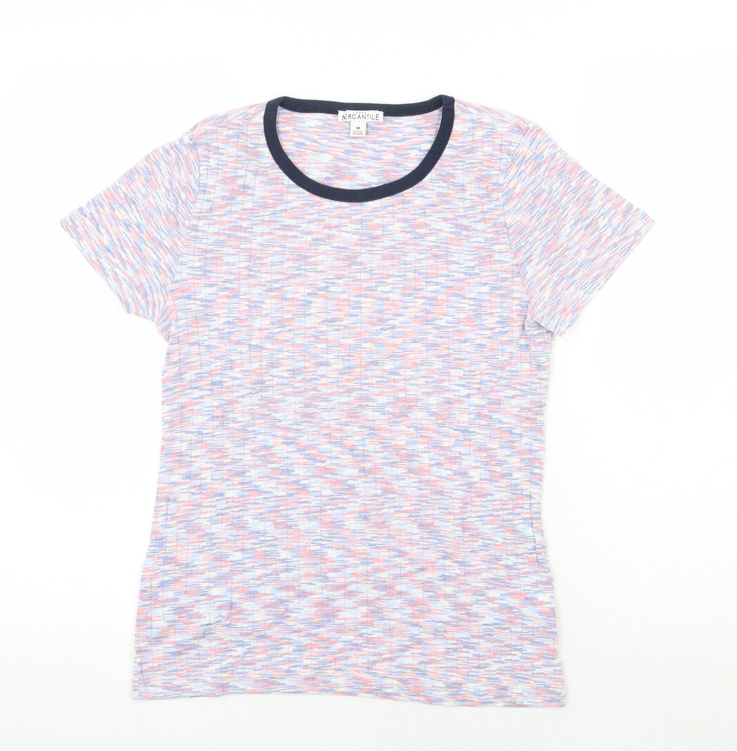 Mercantile Womens Multicoloured Cotton Basic T-Shirt Size M Scoop Neck