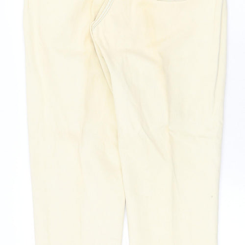 Strega Womens Beige Polyester Straight Jeans Size 14 Regular Zip