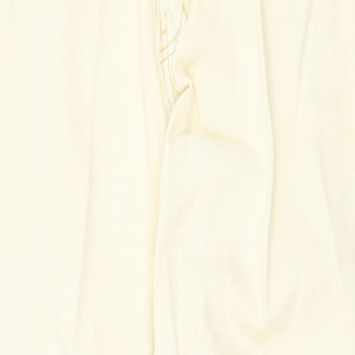 Strega Womens Beige Polyester Straight Jeans Size 14 Regular Zip