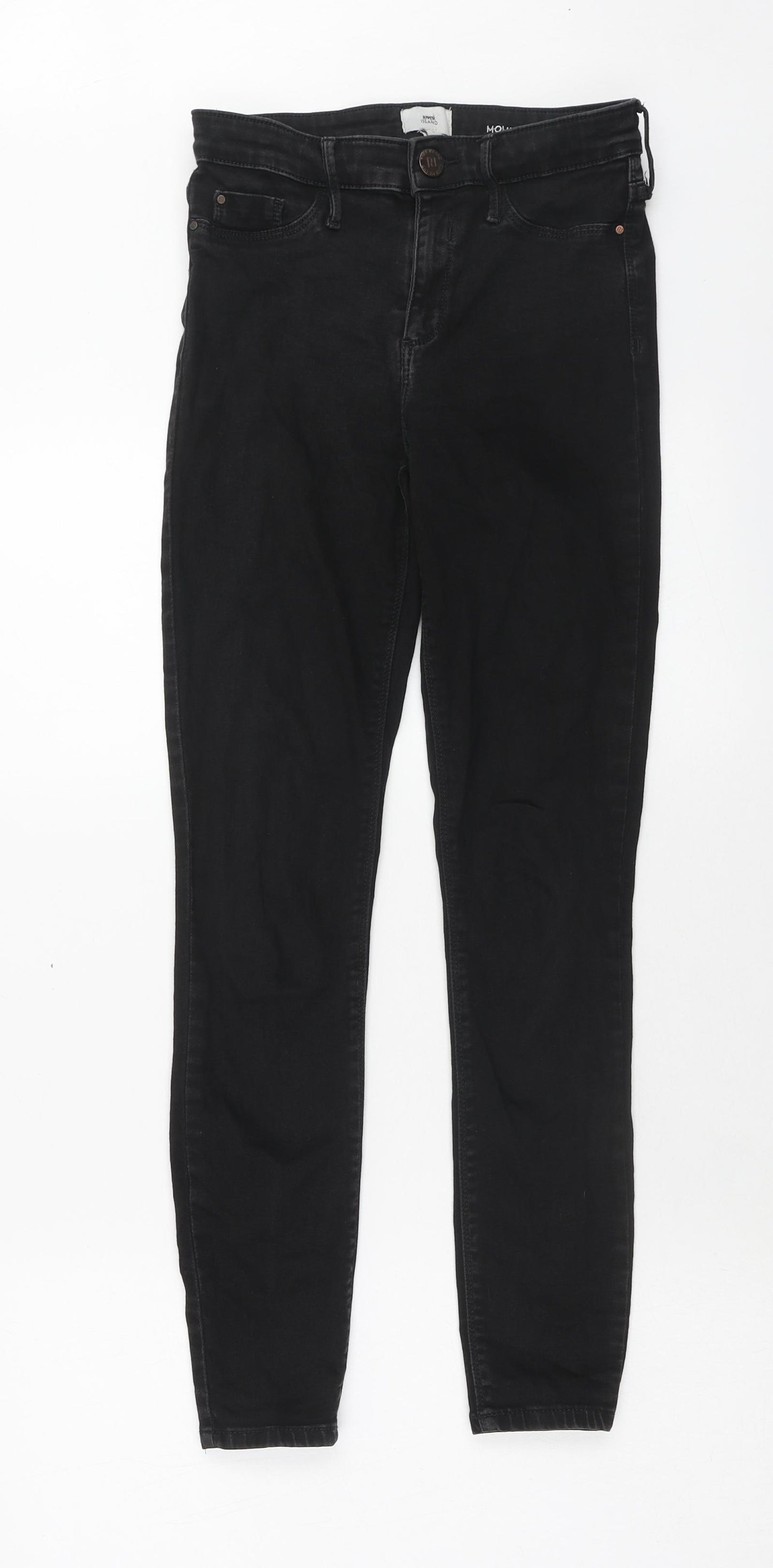 River Island Womens Black Cotton Skinny Jeans Size 8 Regular Zip