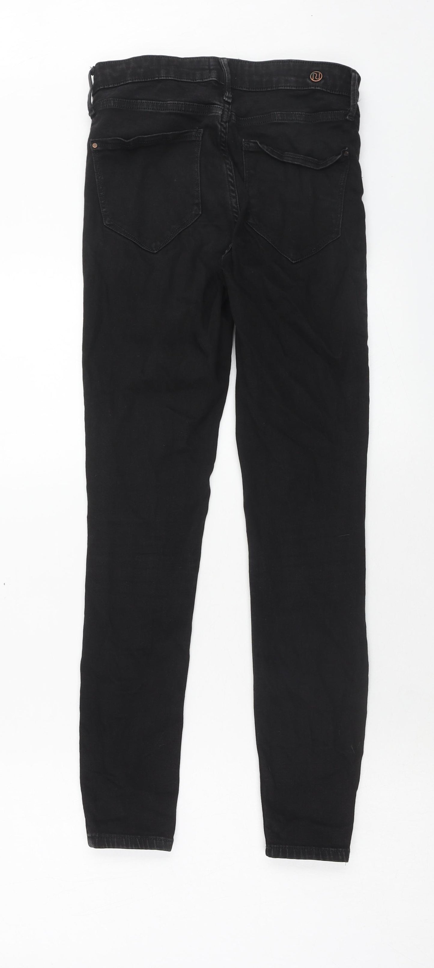 River Island Womens Black Cotton Skinny Jeans Size 8 Regular Zip