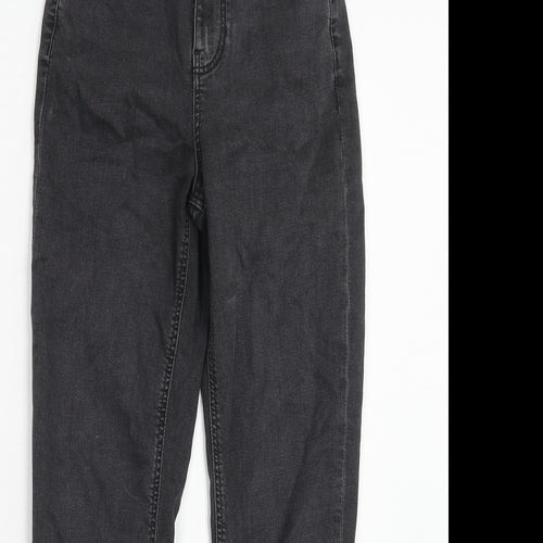 Marks and Spencer Womens Black Cotton Flared Jeans Size 6 Regular Zip - Cropped