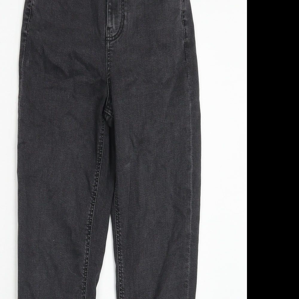 Marks and Spencer Womens Black Cotton Flared Jeans Size 6 Regular Zip - Cropped