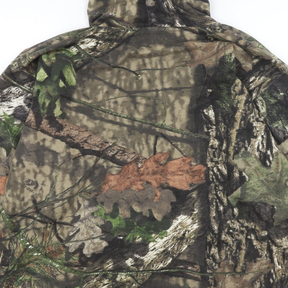 Country Wear Mens Green Camouflage Cotton Full Zip Hoodie Size XL