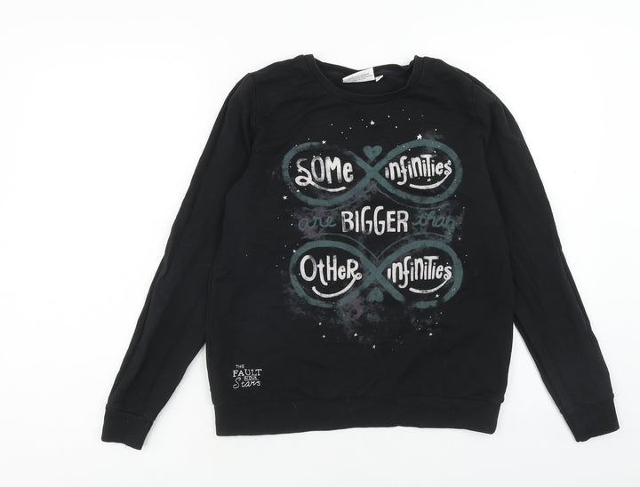 Atmosphere Womens Black Cotton Pullover Sweatshirt Size 8 Pullover