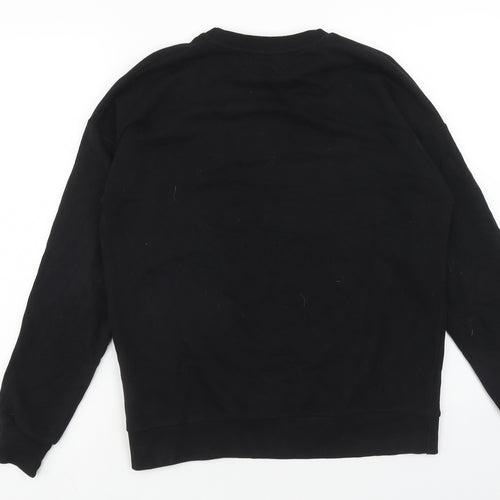 New Look Womens Black Cotton Pullover Sweatshirt Size S Pullover