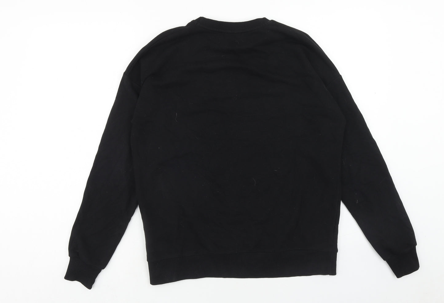 New Look Womens Black Cotton Pullover Sweatshirt Size S Pullover
