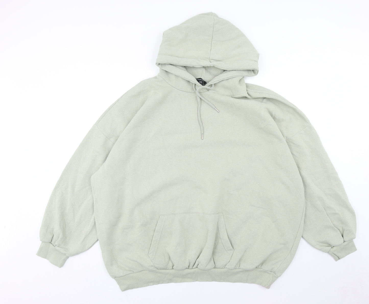 Boohoo Womens Green Cotton Pullover Hoodie Size 22 Pullover