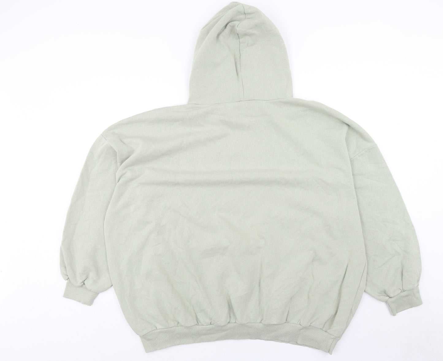 Boohoo Womens Green Cotton Pullover Hoodie Size 22 Pullover