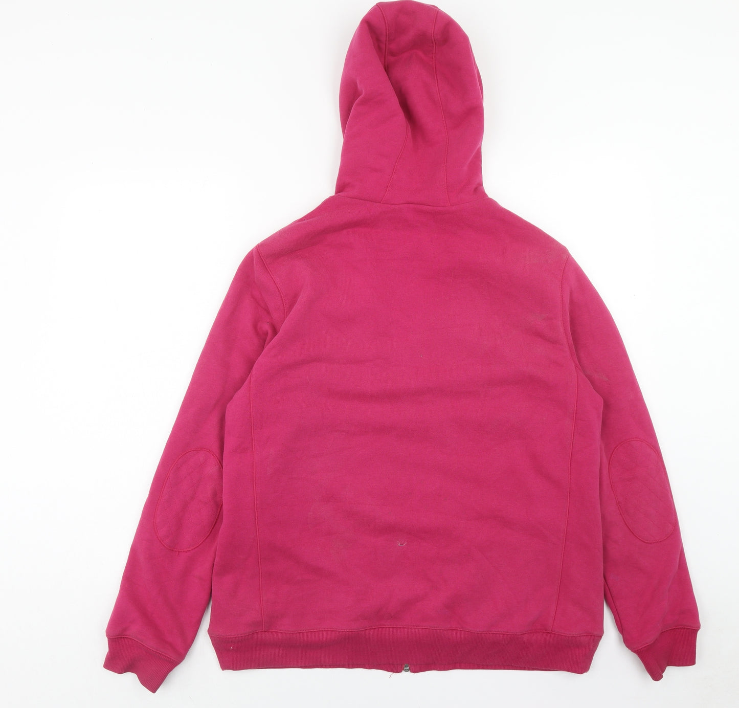 Oxylane Womens Pink Cotton Full Zip Hoodie Size XL Zip