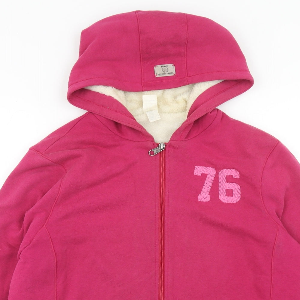 Oxylane Womens Pink Cotton Full Zip Hoodie Size XL Zip