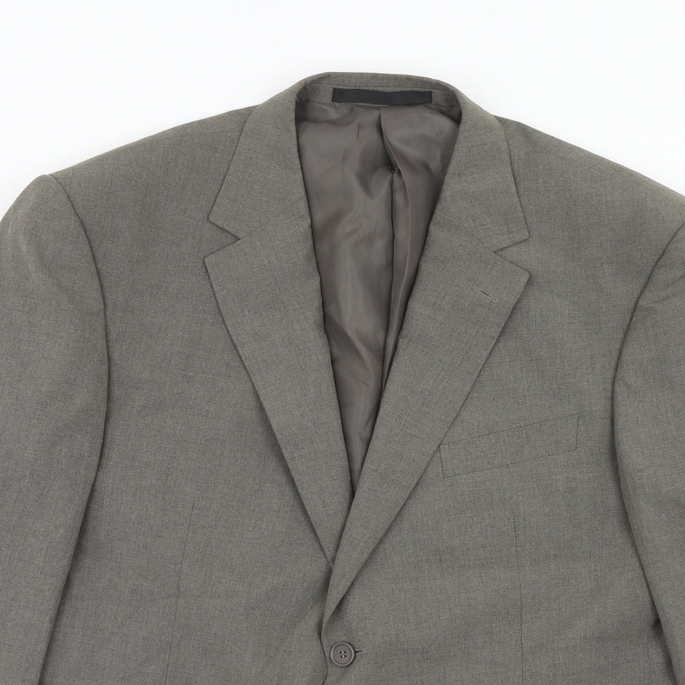 Marks and Spencer Mens Grey Polyester Jacket Blazer Size 42