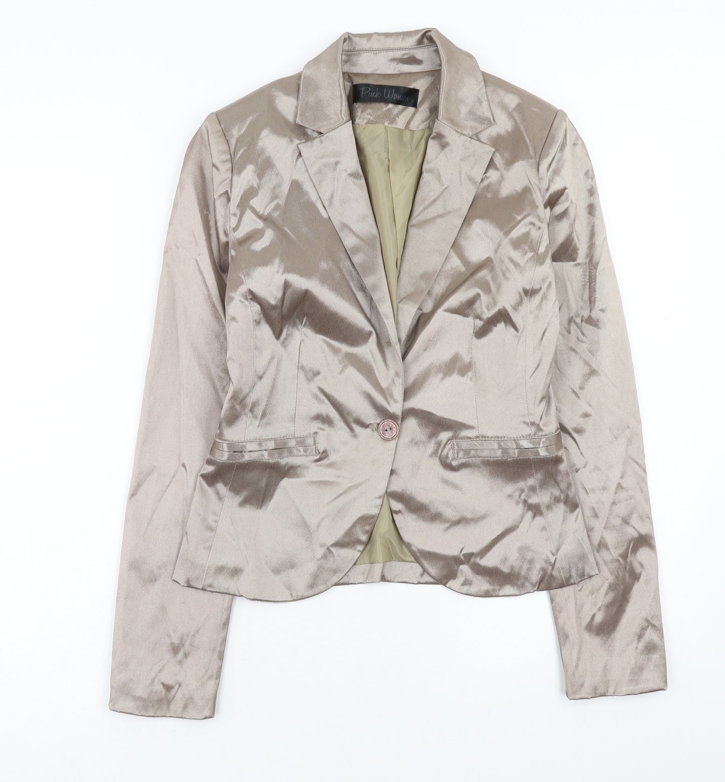 Puk Women Womens Brown Jacket Blazer Size S Button