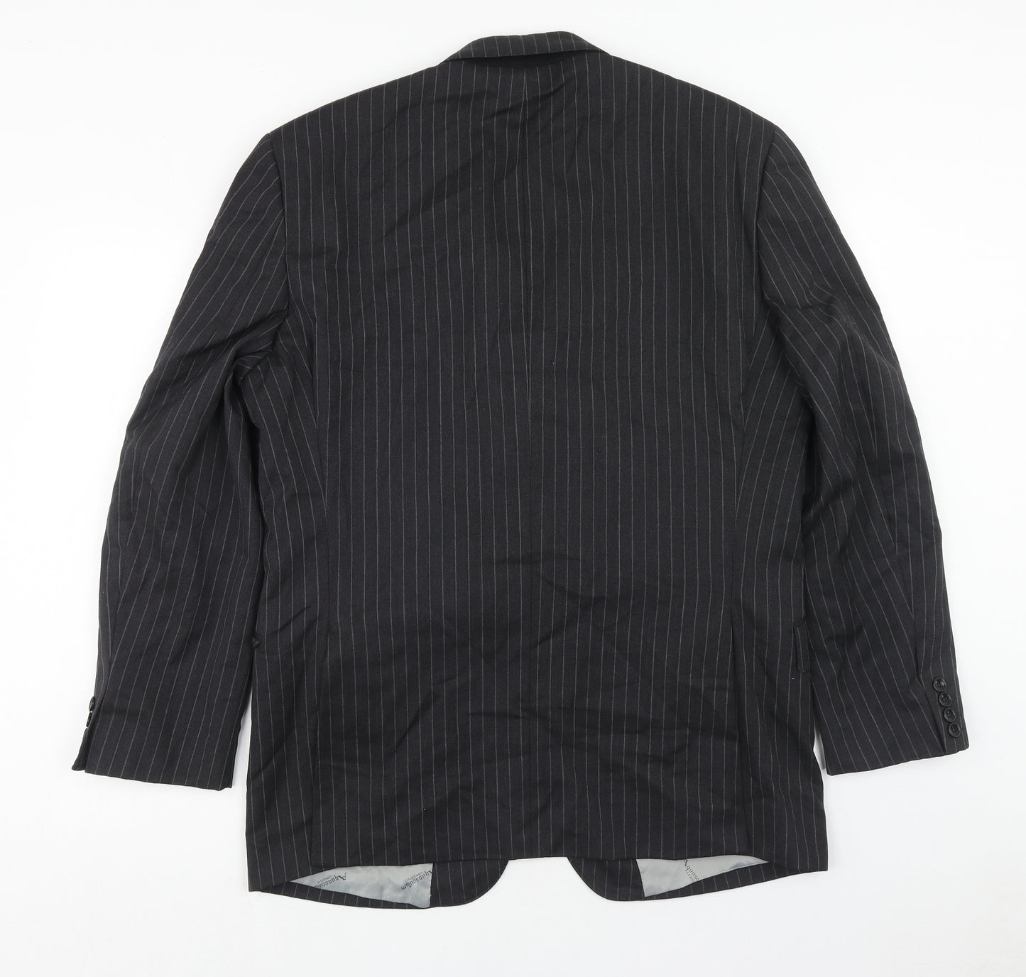 Aquascutum Mens Black Striped Wool Jacket Blazer Size 44