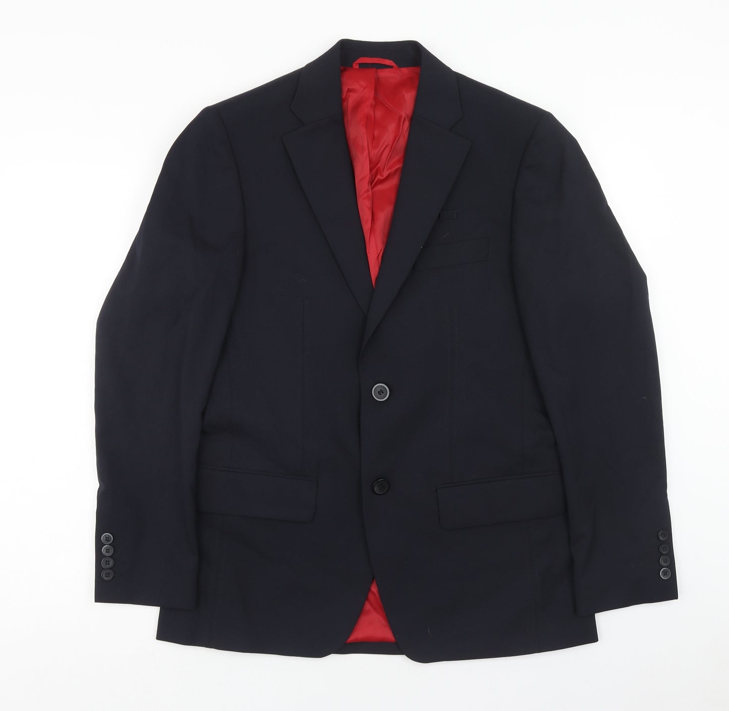 Preworn Mens Blue Wool Jacket Blazer Size 36