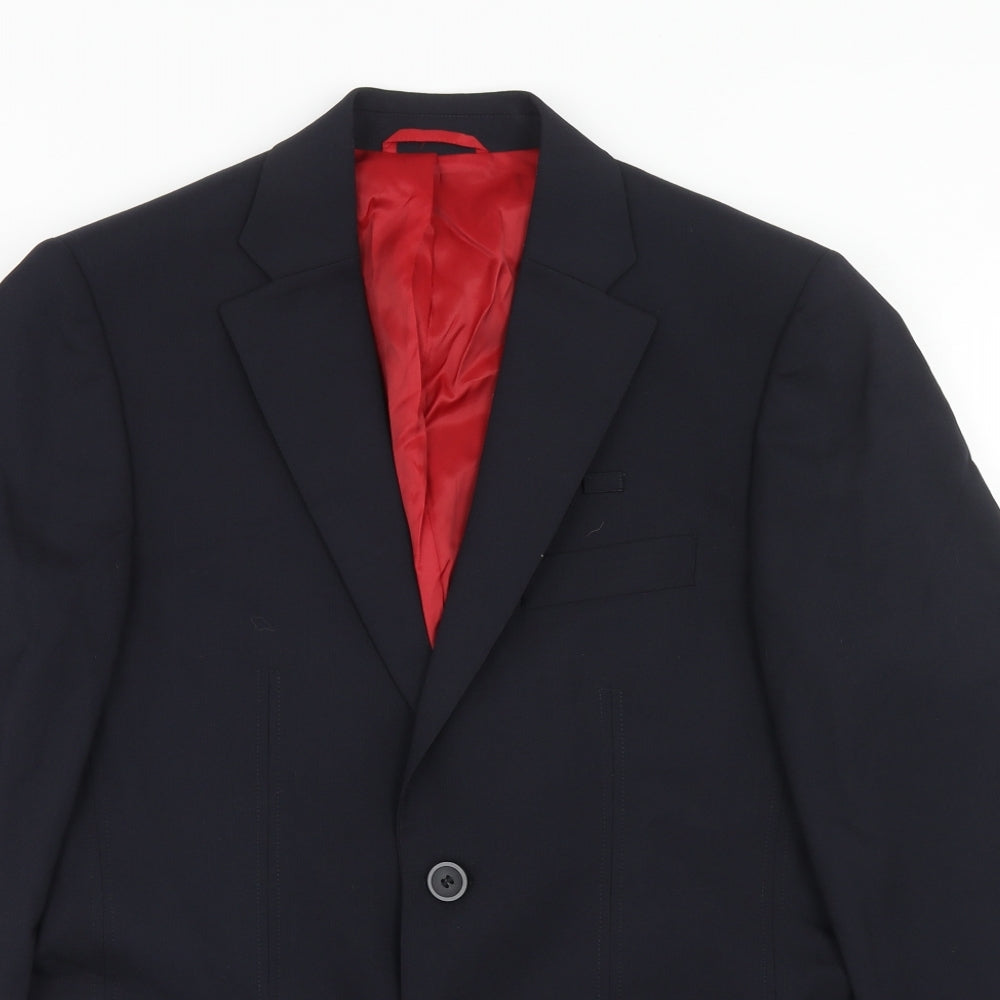 Preworn Mens Blue Wool Jacket Blazer Size 36