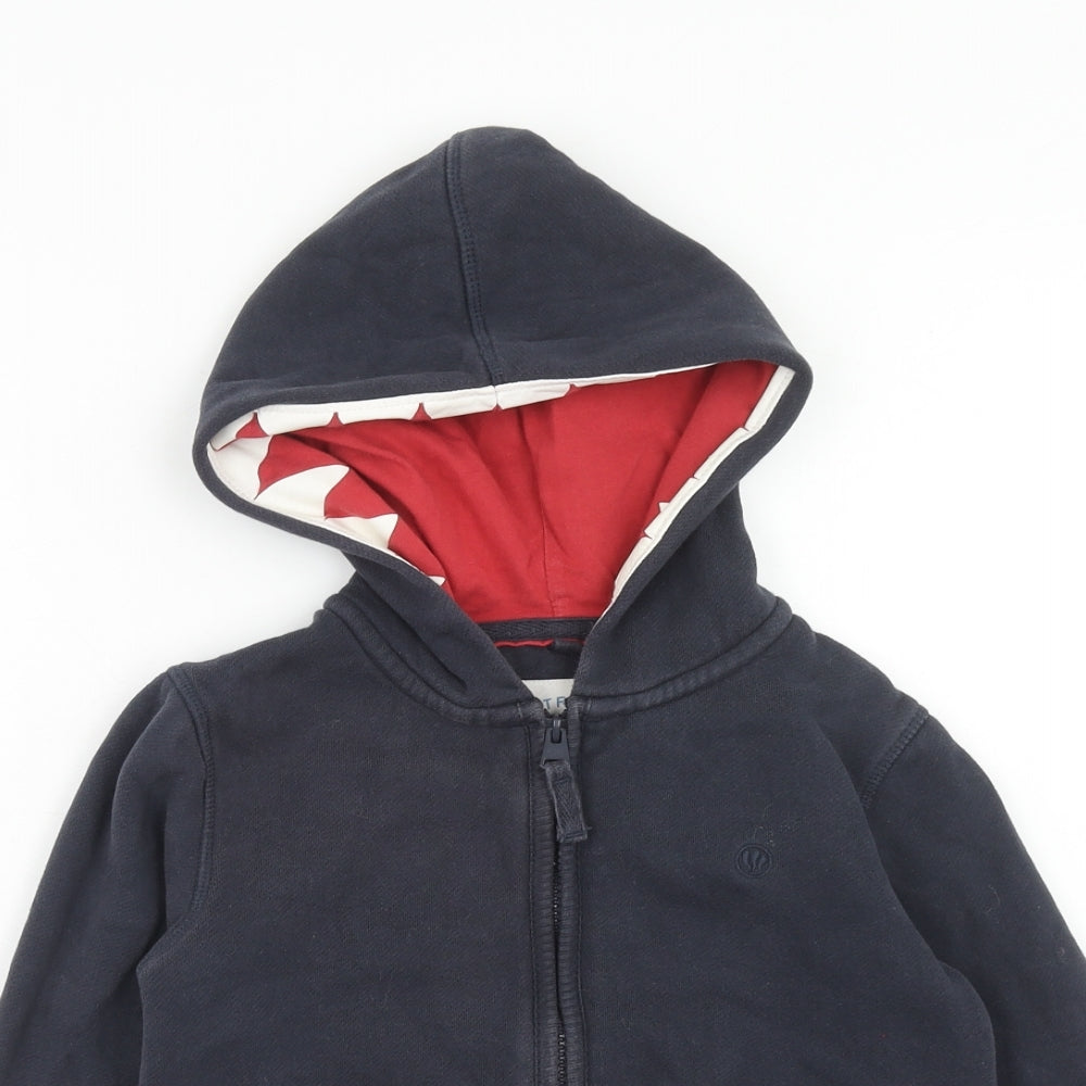Fat Face Boys Blue Cotton Full Zip Hoodie Size 6-7 Years Zip