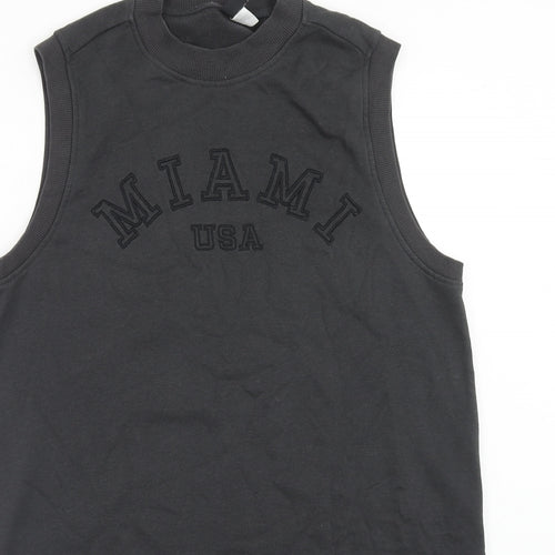 H&M Womens Grey Cotton Tank Dress Size S Crew Neck Pullover - Miami USA