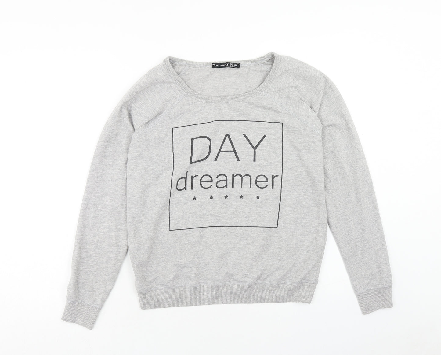 Atmosphere Womens Grey Polyester Pullover Sweatshirt Size 12 Pullover - Day Dreamer