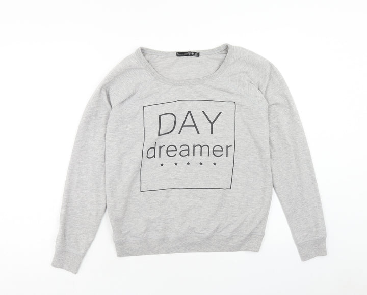 Atmosphere Womens Grey Polyester Pullover Sweatshirt Size 12 Pullover - Day Dreamer