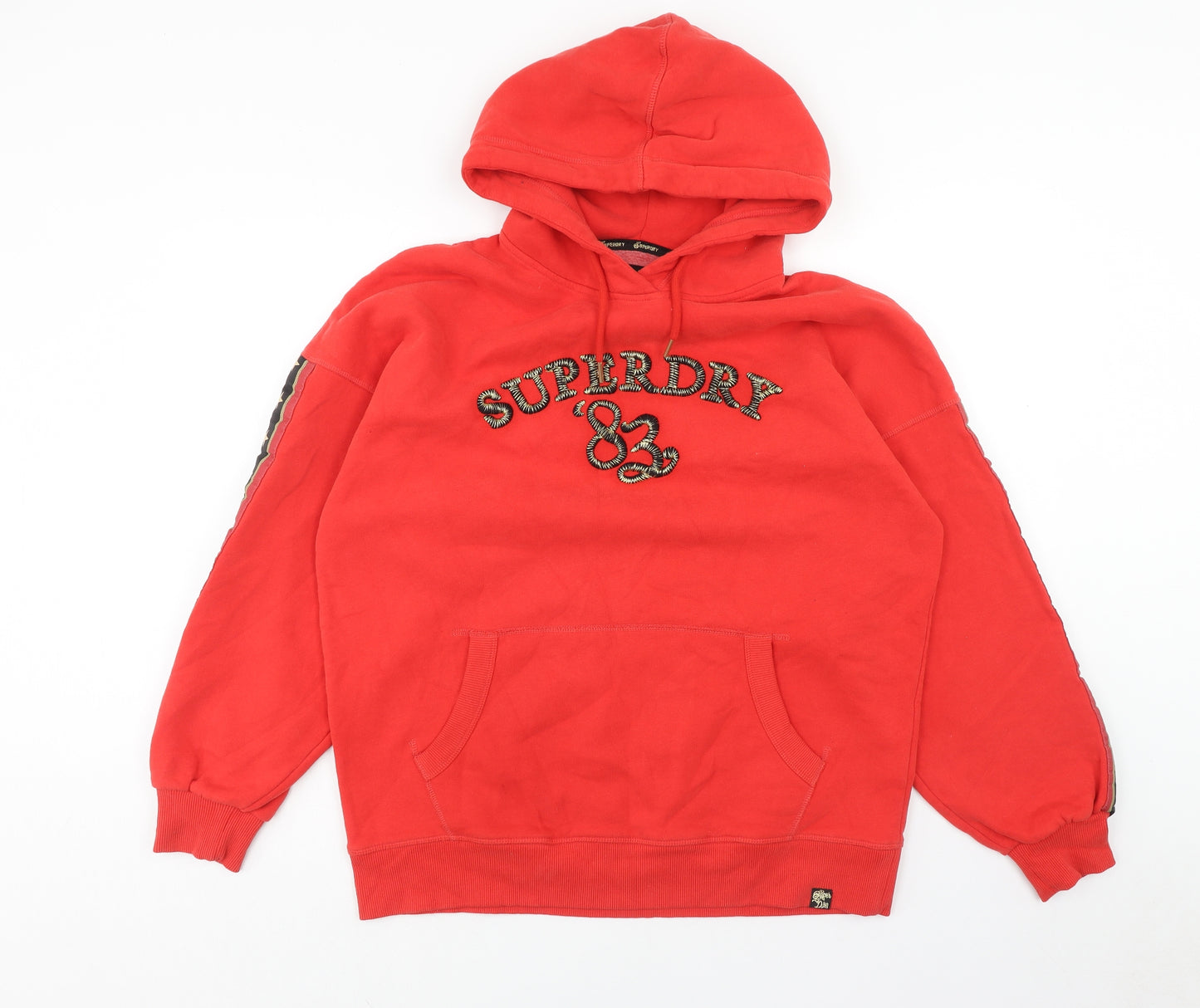 Superdry Mens Red Cotton Pullover Hoodie Size M - Size M-L