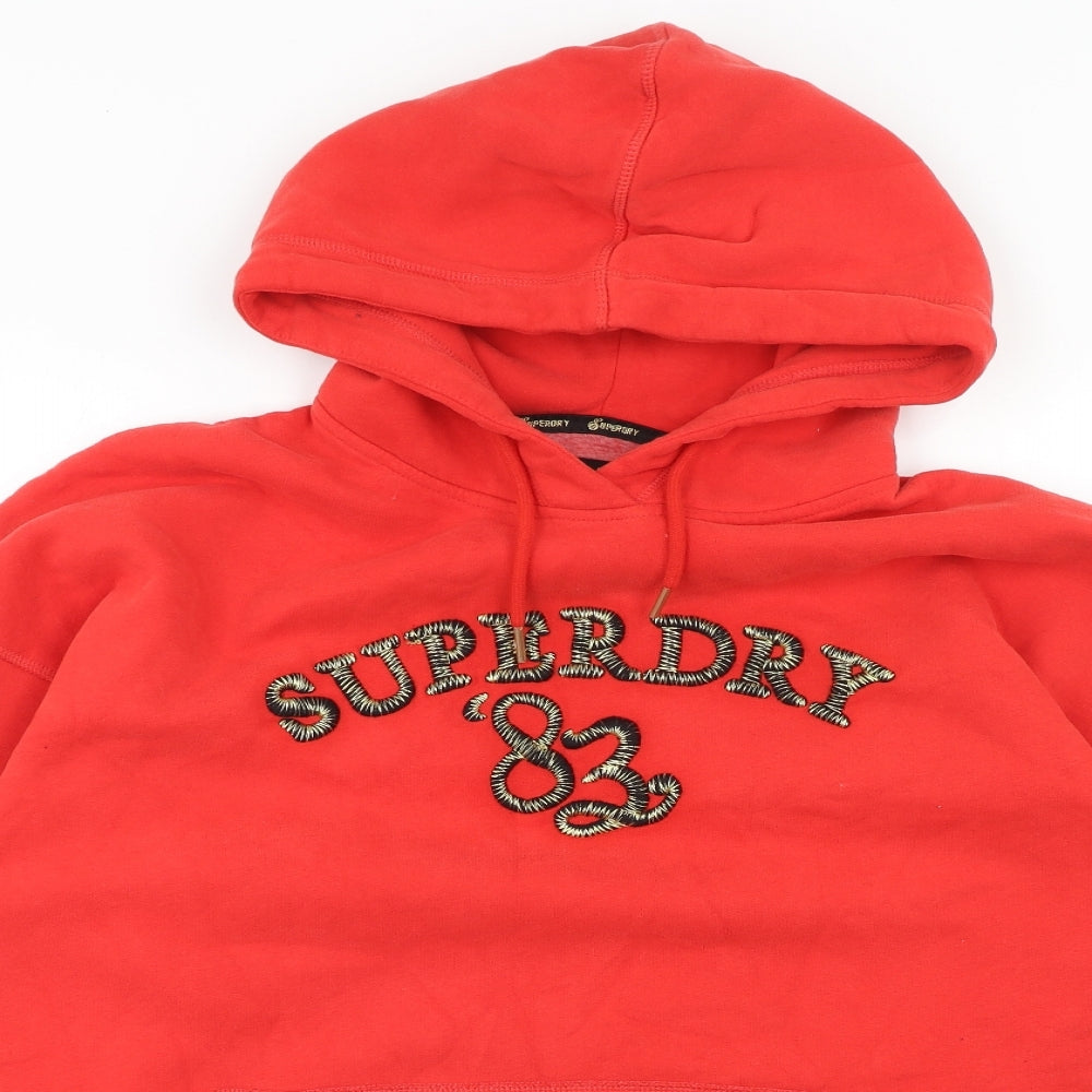 Superdry Mens Red Cotton Pullover Hoodie Size M - Size M-L